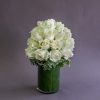 white roses arrangement