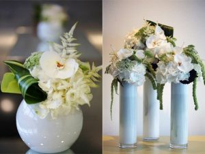 white theme weekly flower arrangement